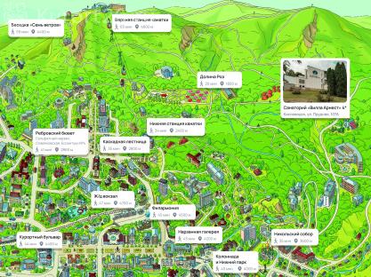 Санаторий «Вилла Арнест» Кисловодск — карта расположения